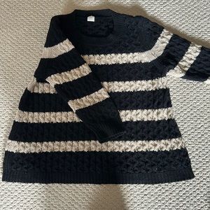 Jcrew striped cable knit sweater
